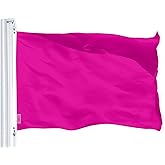 G128 Solid Magenta Color Flag | 3x5 Ft | LiteWeave Pro Series Printed 150D Polyester | Indoor/Outdoor, Vibrant Colors, Brass Grommets, Thicker and More Durable Than 100D 75D Polyester
