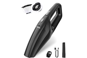 TANYO Handheld Car Vacuum Cordless, Portable Vacuum Cleaner with High Power Suction, Rechargeable Hand Held Vacuum, Mini Handheld for Car Home Office, Pet Hair, Black