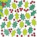 Baker Ross EX729 Holly and Berry Glitter Foam Stickers - Pack of 200, for Kids to Decorate Christmas Cards and Collage