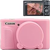 Frevyve Case for Canon PowerShot SX740 HS, SX730 HS Camera, Soft Silicone Protective Case, Slim Fit Sleeve with Removable Lens Cover and Screen Protector Accessories, Anti-Scratch (Pink)