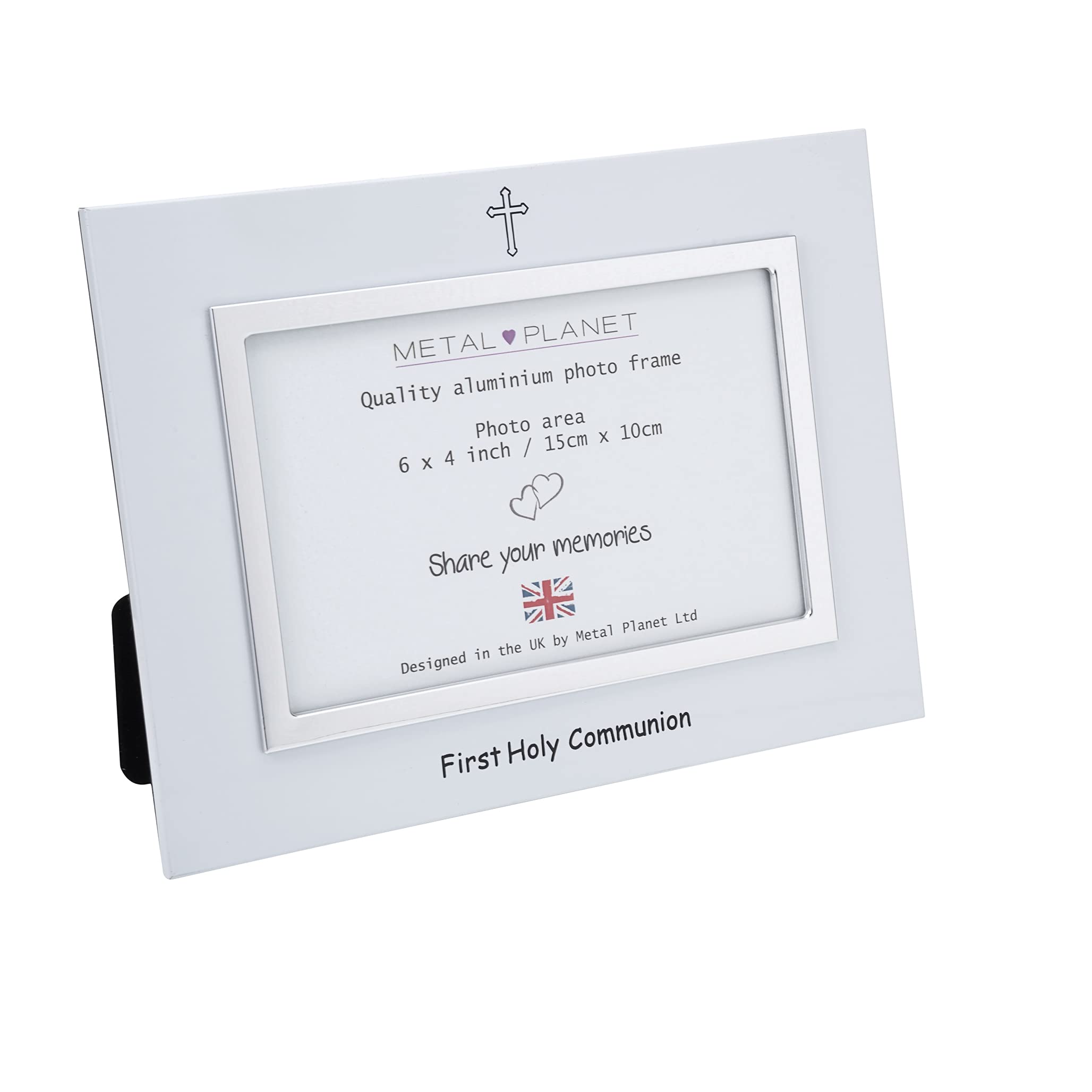 First Holy Communion aluminium white photo frame (6x4 size)