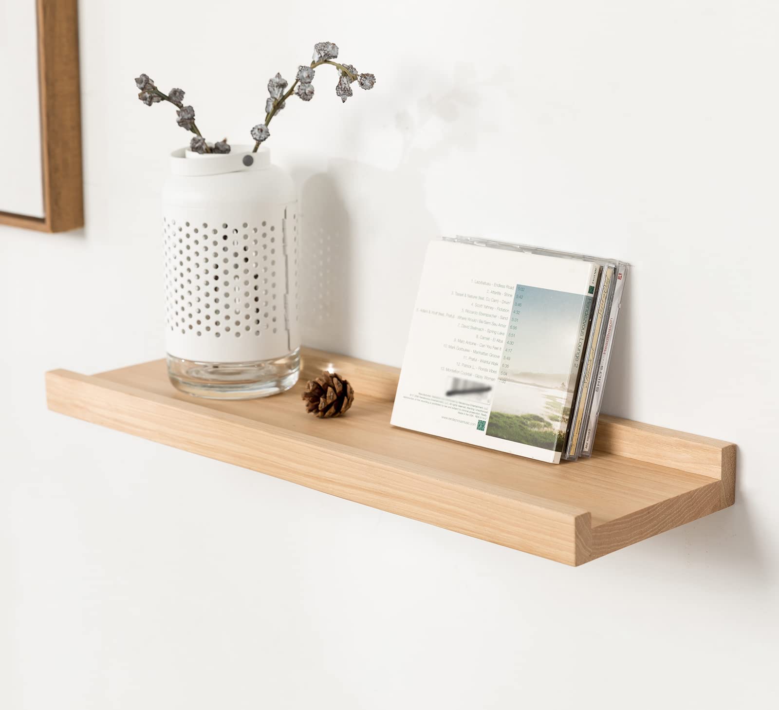 Recogwood Solid Oak Floating Shelves-30cm Wall Mounted, Invisible Wooden Wall Shelf, Picture Ledge Shelves for Bedroom, Living Room, Kitchen, Bathroom, Home Office