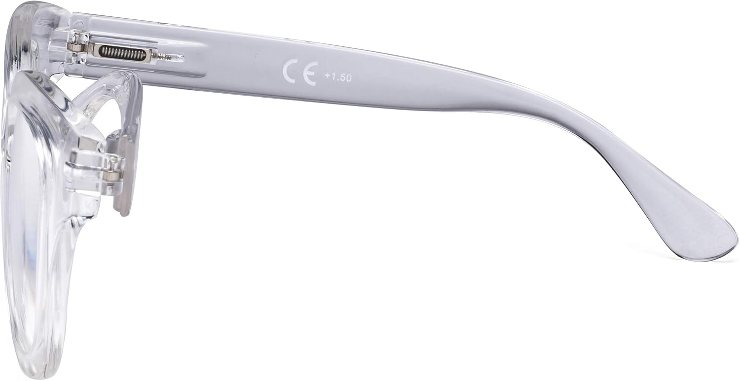 Eyekepper Oversized Reading Glasses - Retro Readers for Women Reading - Transparent Frame +1.00 - Image 4