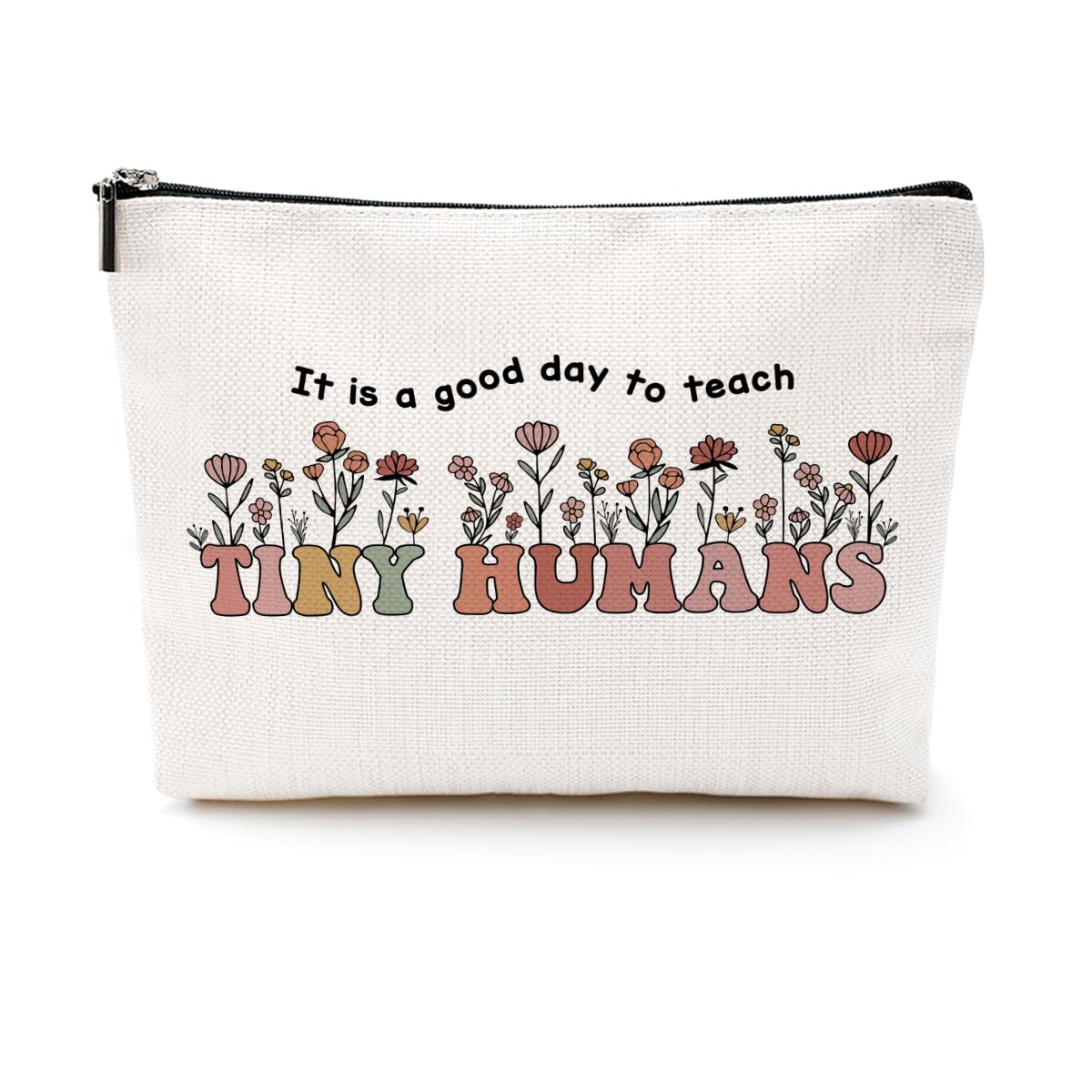 Photo 1 of **pack2*CQM Wildflowers Funny Makeup Bag - Teacher Appreciation Gift for Women Educators - Travel Toiletry Bag for Christmas, Birthday, Graduation
