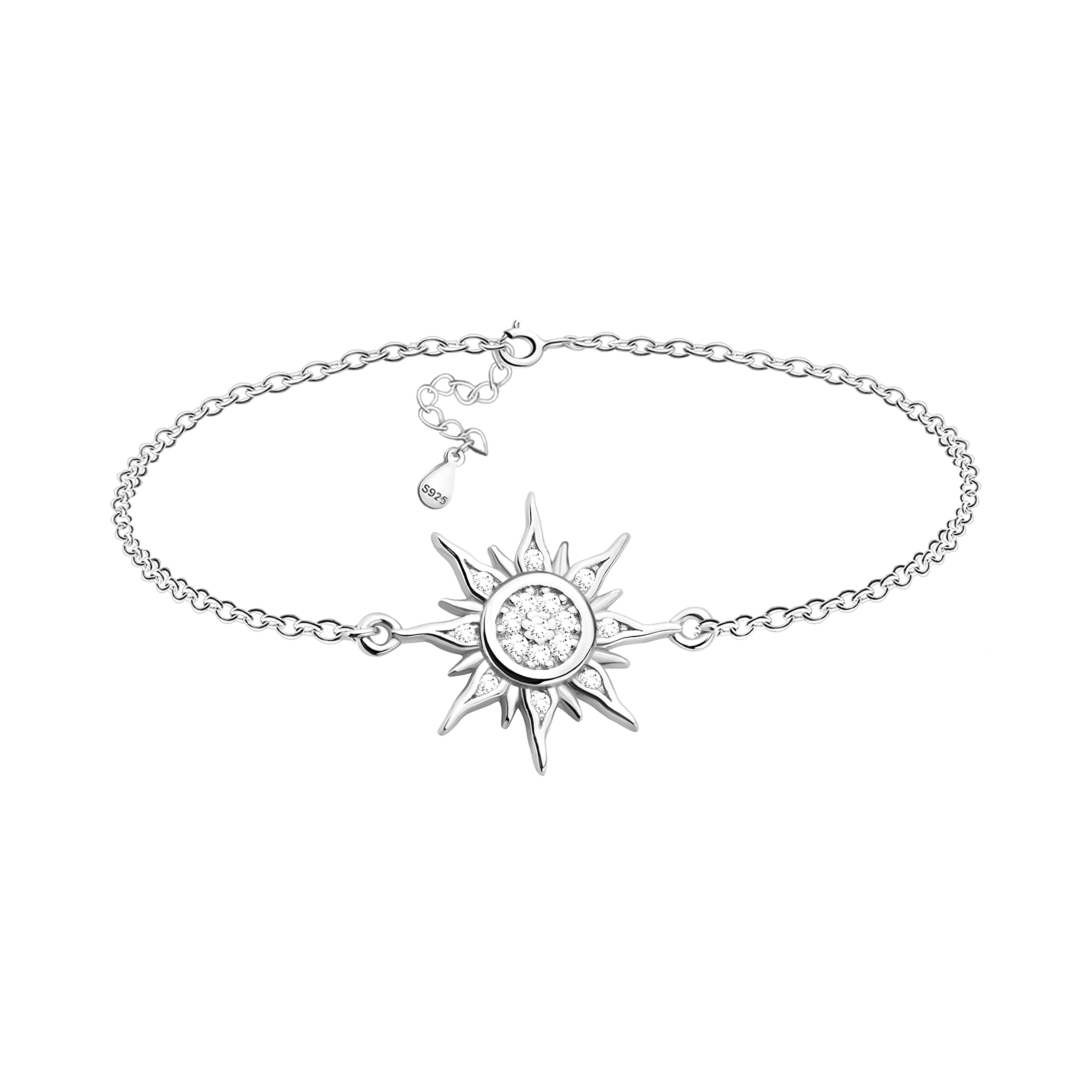 Sofia Milani - Women's Bracelet 925 Silver - with Zirconia Stones - Star Sun Pendant - 30219