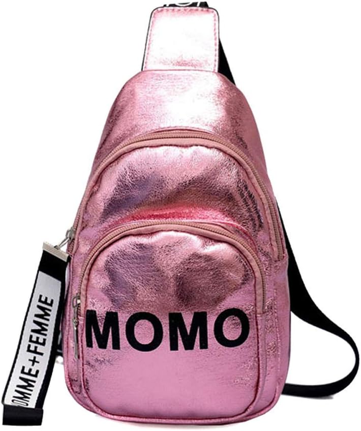 Huaheng 1PC Stylish Women Waist Bag PU MOMO Printed Solid Color Chest Bag for Outdoor Sport New