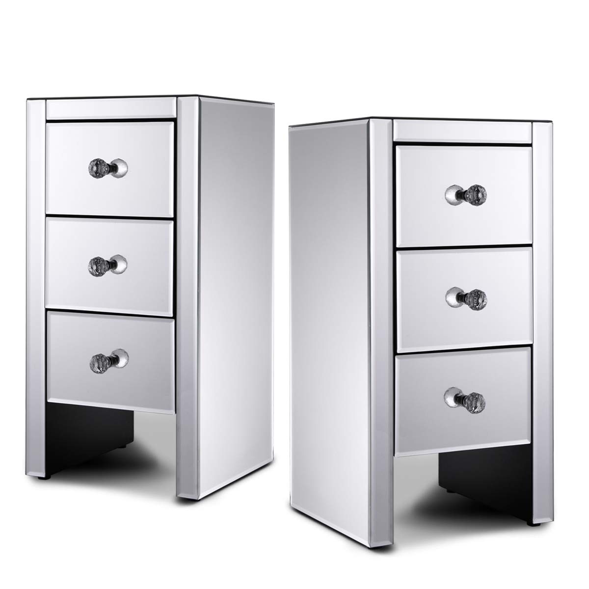 Best elegant side table with drawer glass