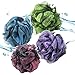 Modern Skin Labs  Loofah Shower Pouf Pack with 4 Mesh Sponge Scrubbers and Hanging Hooks