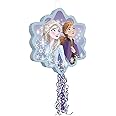 Disney Frozen 2 Shaped Drum Pull String Pinata - 17.75" x 17.25" - Multicolor Cardboard & Paper - Perfect for Birthdays & Themed Parties (1 Pc.)