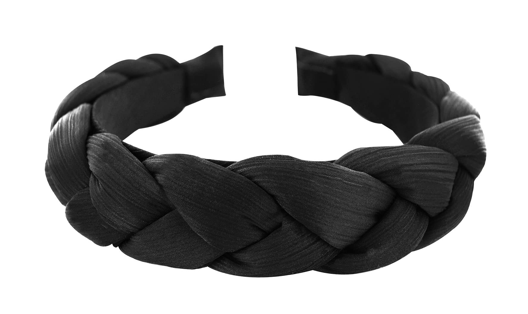 axy Headband with Braided Fabric in Candy Colours – Beautiful Women's Headband Hair Accessories Hair Band HRZ2 (Black)