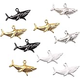 Quintathletic 30PCS 18 * 30mm 2.2g Shark Charms Marine Animals Pendant Metal Alloy DIY Necklace Bracelet Earrings Marking DIY gifts for ladies and mothers