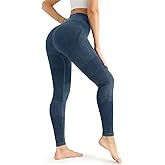 Fisoew Womens Ribbed Seamless Leggings High Waisted Tummy Control Workout Full Length Yoga Pants