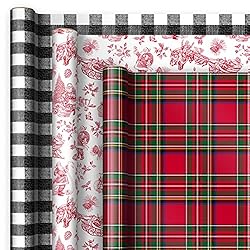 Hallmark Holiday Plaid Wrapping Paper with Cutlines