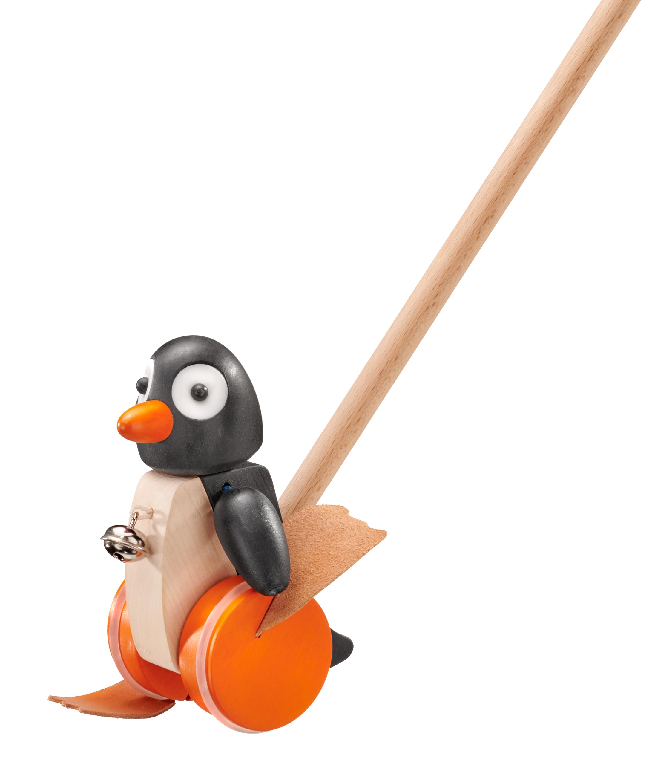 Selecta 62071 Pingo Sliding Figure, Sliding and Pull-Along Toy Made of Wood, 13 cm, Multi-Coloured