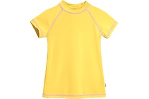 CITY THREADS Made in USA Girls' SPF50 Rash Guard Sun Swimming Tee Pool Beach Tshirt Top