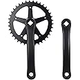 BALINGE Bike Cranksets MTB 38T/44T-170mm Square Taper Crankset,Mountain Bike Single Speed Round Chainring and Crank, fit SMN, SRAM, FSA