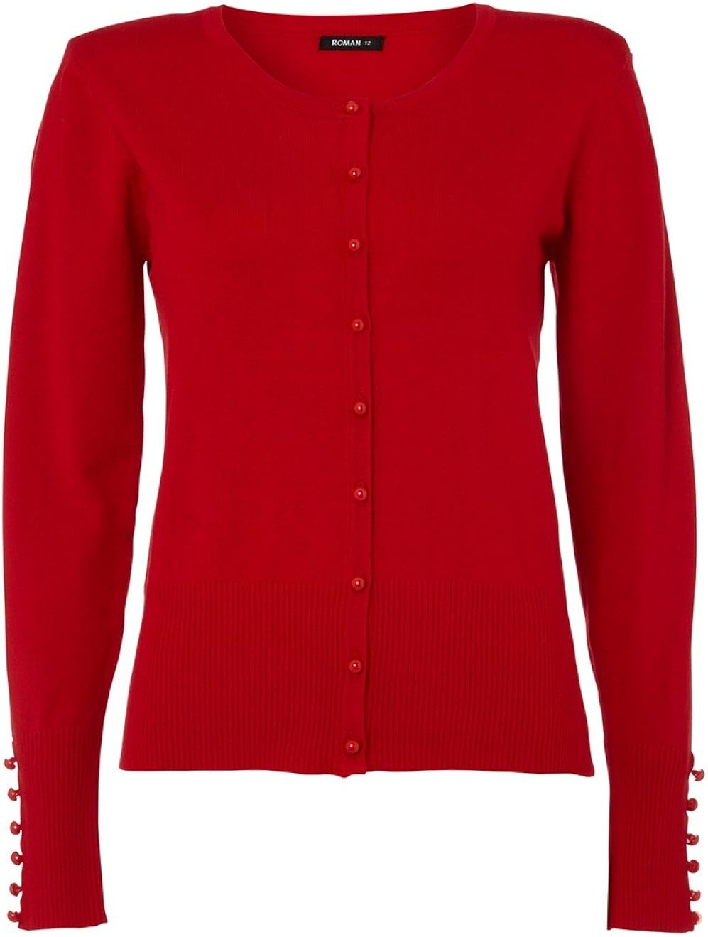 Roman Women's Plain Button Detail Cardigan Red Size 22 Amazon.co.uk