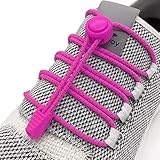 Elastic No Tie Shoelaces - No Tie Laces With Reflective String for Sneakers (Pink)