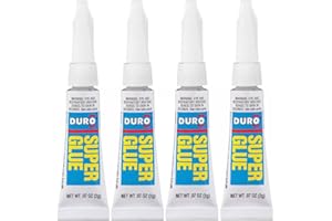 HENKEL Duro Super Glue, Clear Superglue, 0.07 fl oz Tube, 4 Pack - Cyanoacrylate Adhesive Instant Glue, Quick Dry