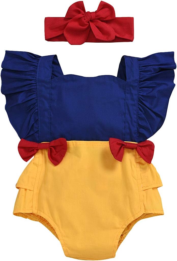 ABEE Newborn Baby Girls Beauty and The Beast Ruffle Sleeve Romper Bodysuit Jumpsuit Outfts Clothes