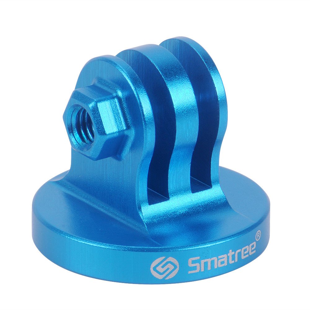 Smatree Aluminum Tripod Mount Adapter for GoPro Session, GoPro Hero 2018, GoPro Hero Fusion, GoPro Hero 7/6/5/4/3/2/1 Cameras Blue