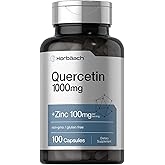 Horbäach Quercetin | 1000mg Capsules | with 100mg Zinc | 100 Count | Non-GMO, Gluten Free Supplement | High Potency Formula