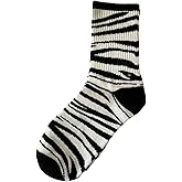 SHENHE Women's Animal Print Crew Socks Y2K Zebra Graphic Above Ankle Warm Novelty Knit Socks
