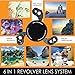 Ztylus Gloss Black Revolver M Series Camera Kit: 6 in 1 Lens with Case for iPhone 7 Plus / 8 Plus - 2X Telephoto Lens, Macro, Super Macro Lens, Wide Angle Lens (Gloss Black)