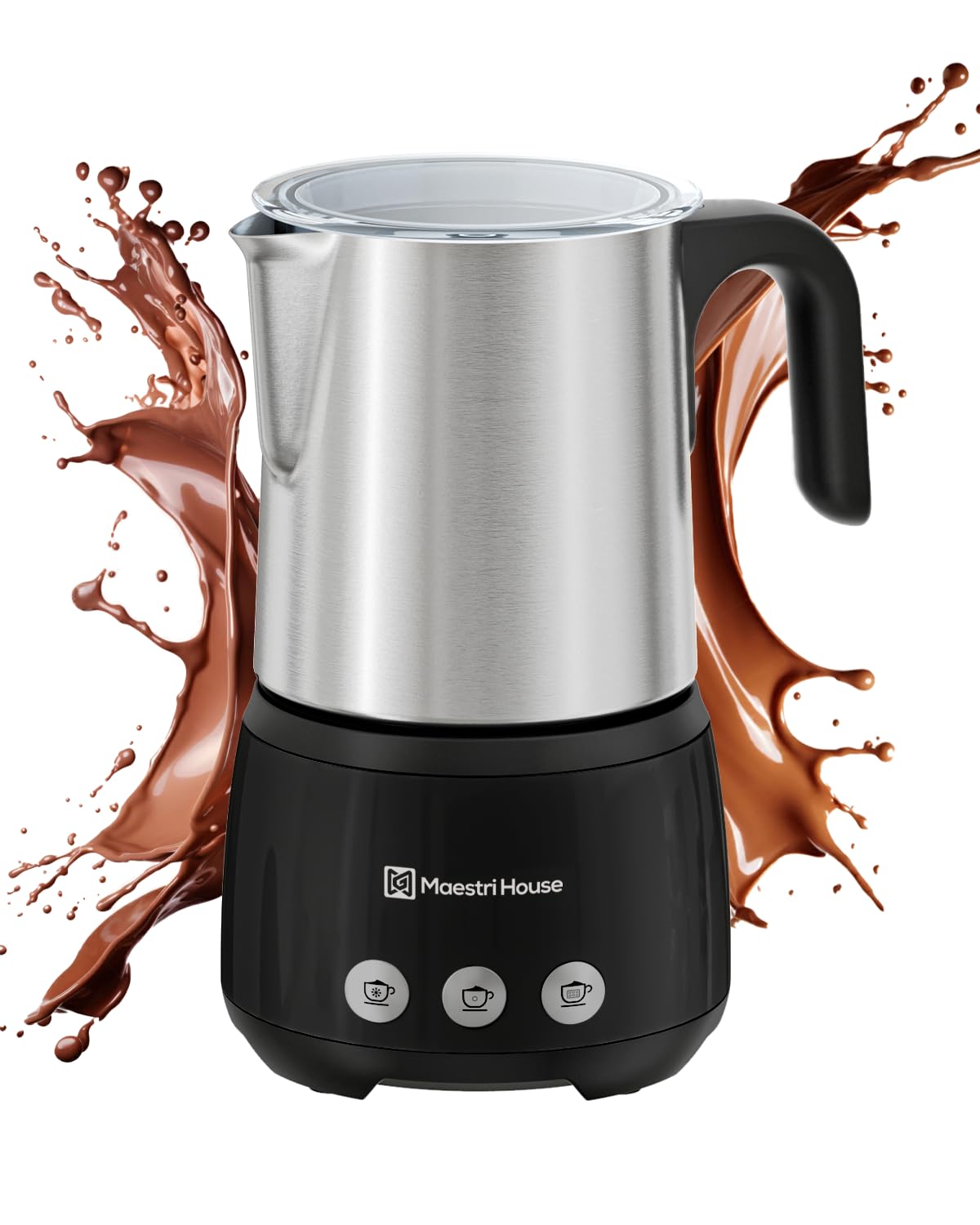 Photo 1 of Maestri House Milk Frother, 4-in-1 Electric Milk Steamer and Frother, 16.9OZ 600W Smart Touch Control Hot and Cold Foam Maker, Memory Function for Latte, Cappuccinos, Warm Milk, Hot Chocolate Milk