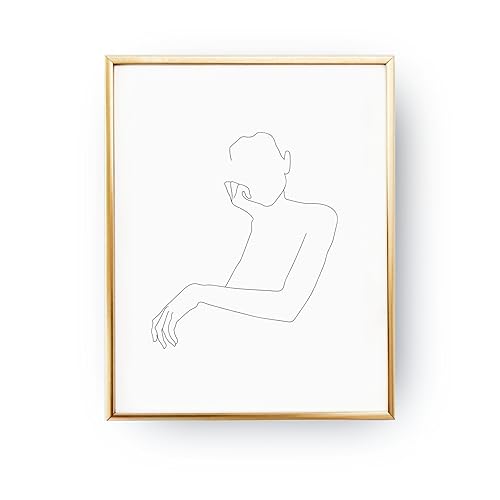 Amazon Com Female Portrait Print Linear Drawing Woman Art