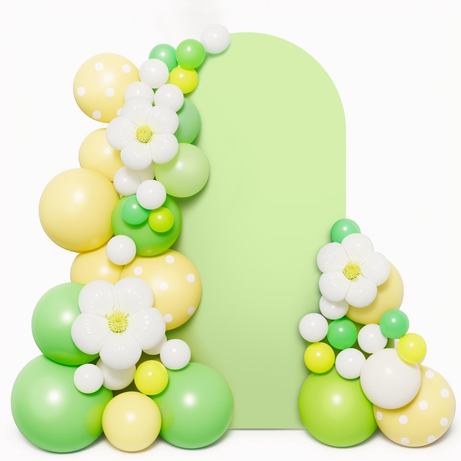 Photo 1 of LEBENGURU Upgraded 5FT Wedding Arch Cover, Green Spandex Fitted Arch Backdrop Cover, Round Top Chiara Stand Covers for Birthday Party Baby Shower Banquet Balloon Décor