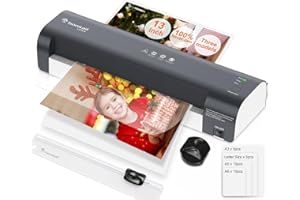 Bonsaii 13 Inch 7-in-1 Thermal Laminator Machine Set with Never-Jam Technology, 40 Laminating Sheets –Plastifieuse Thermique 