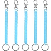 PATIKIL Retractable Coil Springs Keychain, Anti-lost Key Chain Holder Lanyard Cord with Metal Lobster Clasp Keyring