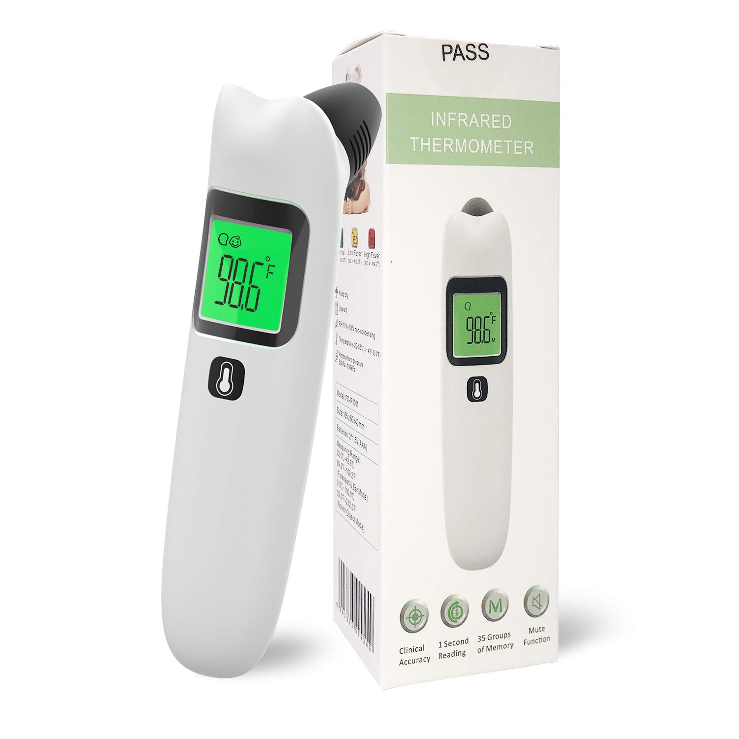 Non Contact Forehead and Ear Temperature Measurement Device for Adult