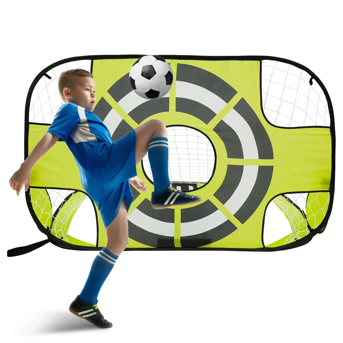 Pop Up 3 in 1 Football Net, Portable Foldable Goals for Kids, Outdoor Training Equipment, Goal Net with Carry Bag