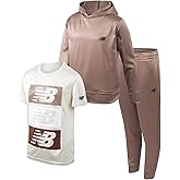 New Balance Boys Pants Set - 3 Piece Boys Pullover Hoodie Jogger Pants and Graphic Tee Outfit for Boys & Toddlers (2T-12)