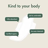 Naty Sanitary Pads Night Plantbased 10 Count Organic Cotton Overnight view 2