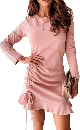 drawstring sweater dress