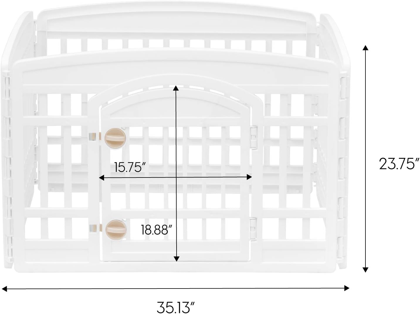 IRIS USA 24'' 4 Panel Exercise Pet Playpen with Door, White Cl-604E (586680) : Pet Supplies