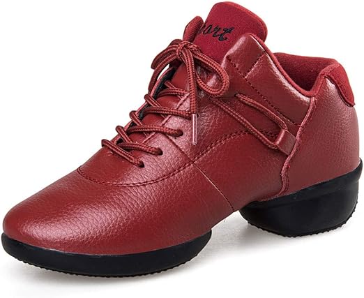 YAN Zapatos de Baile de Mujer Plaza de Cuero Suave Fondo Zapatillas Fitness & Cross Entrenamiento Zapatos Negro Rojo,Red,38: Amazon.es: Jardín
