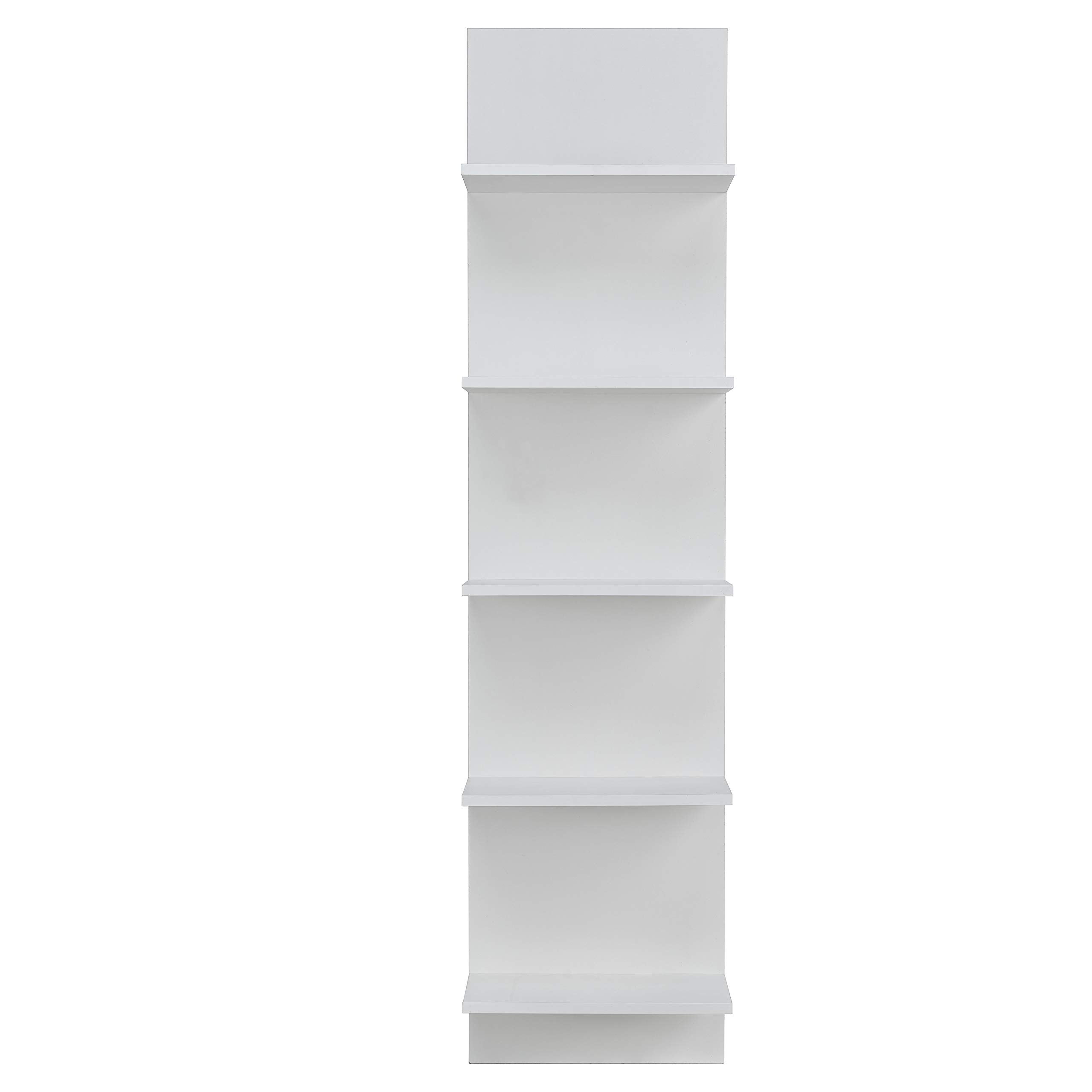 Photo 1 of (USED/FAIR) Danya B. Narrow Decorative Wall Mount Vertical Shelving Unit – Modern Column with 5 Shelves Home or Office for Books, Décor Display (White)
