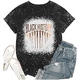 Women Black History Shirts Melanin Shirts for Black Women American African Black Pride Graphic Tee Tops