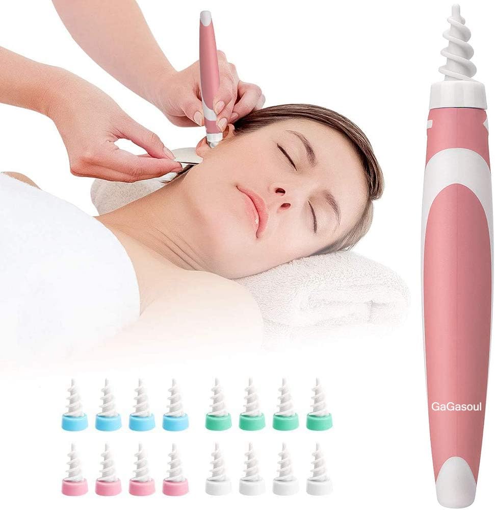 Q Grips Ear Wax Removal Tool,Ear Cleaner for Humans,Soft Ear Wax Removal Kit with 16