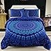 MEILA Duvet Cover Set Luxury Soft Microfiber Bedding Sets Bohemian Mandala Pattern Bedclothes, Twin(68inx 86in), 4 Pieces (1 Duvet Cover+ 2 Pillowcase+ 1 Throw Pillow Case)