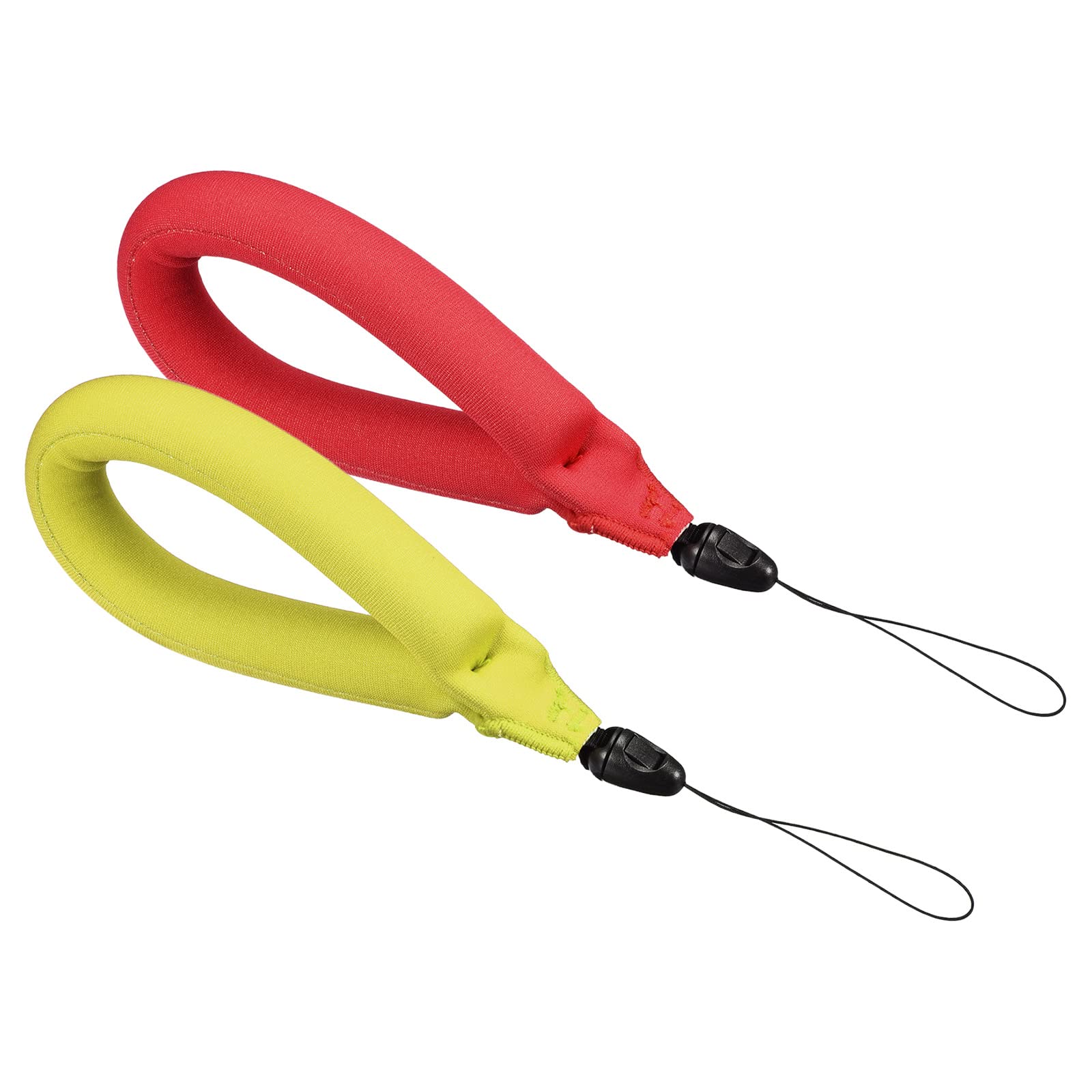 PATIKIL Floating Wrist Straps Set, 2Pcs Neoprene Waterproof Lightweight 250g Buoyancy Wristband Strap for Underwater Camera Swim Snorkeling, Yellow, Red