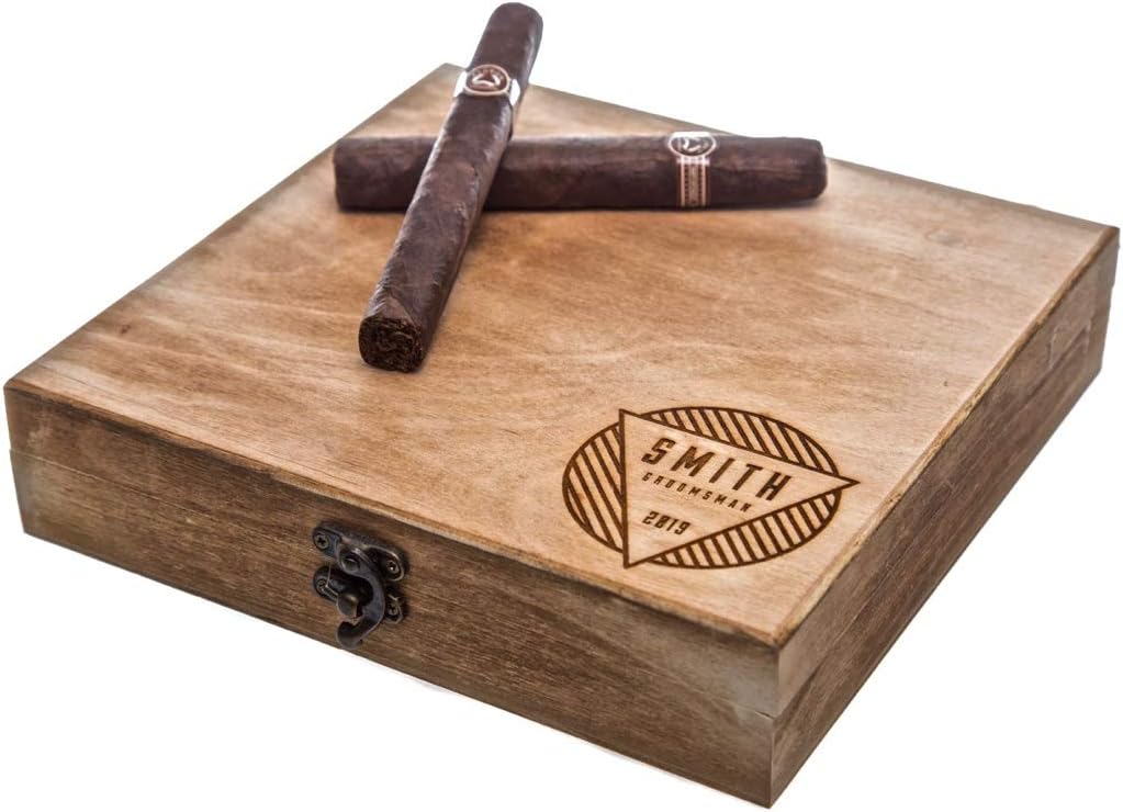 Swanky Badger Personalized Cigar Box Wooden Cigar Holder