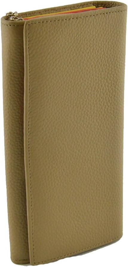 Dream Leather Bags Made in Italy Genuine LeatherWoman Leather Wallet Color Light Taupe