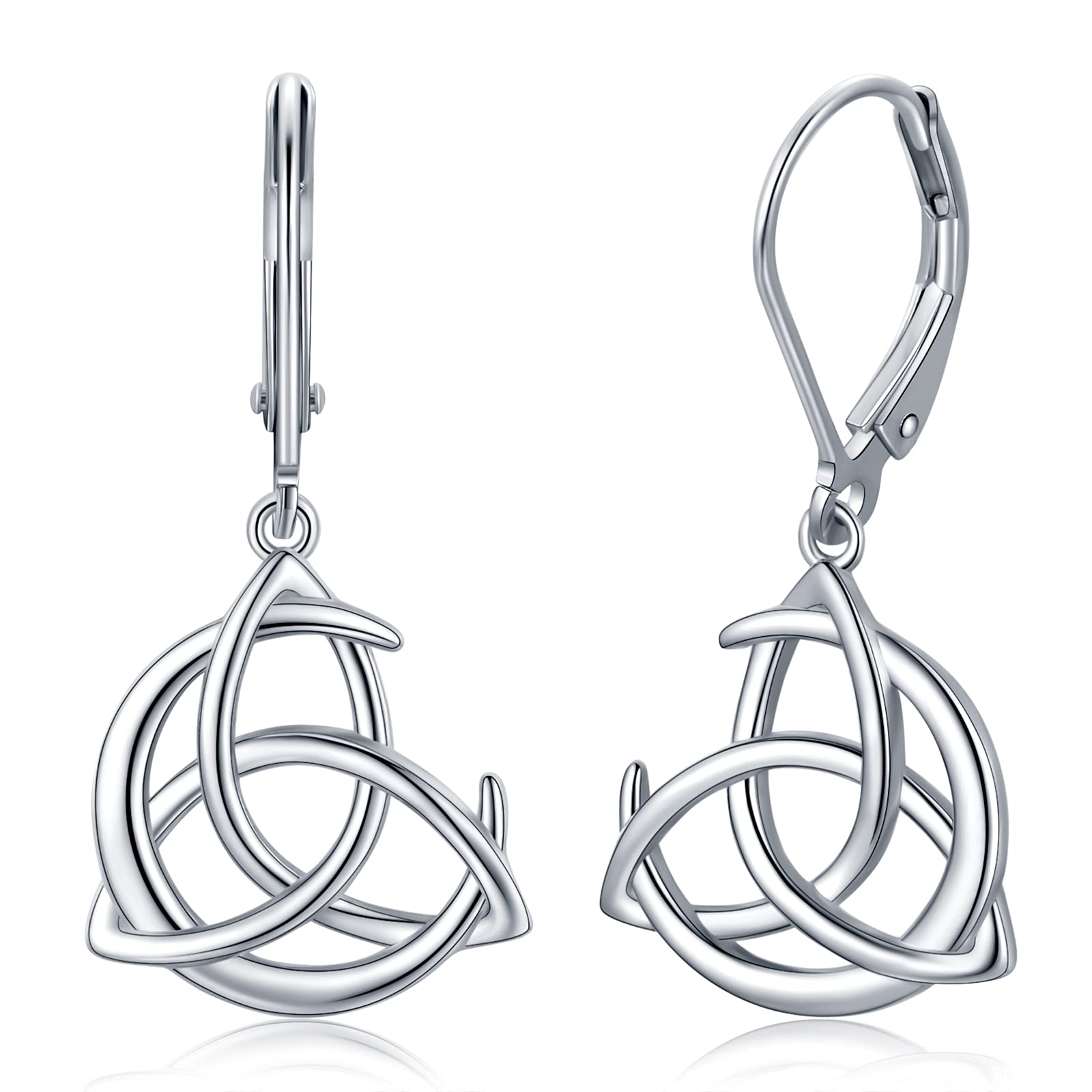 Celtic Earrings for Women 925 Sterling Silver Moon Dangle Drop Earrings Irish Celtic Jewellery Gifts for Girls