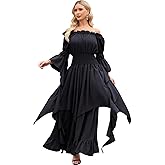 Populus Renaissance Witch Gothic Dress Costume for Women Medieval Pirate Viking Outfit for Halloween