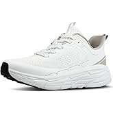 TDIDIS Men's Slip on Walking Sneakers - Lightweight Running Shoes - Cushioned Comfort for Gym, Training, Tennis, Workout - Athletic Fashion - Black/Beige Size 6.5-13